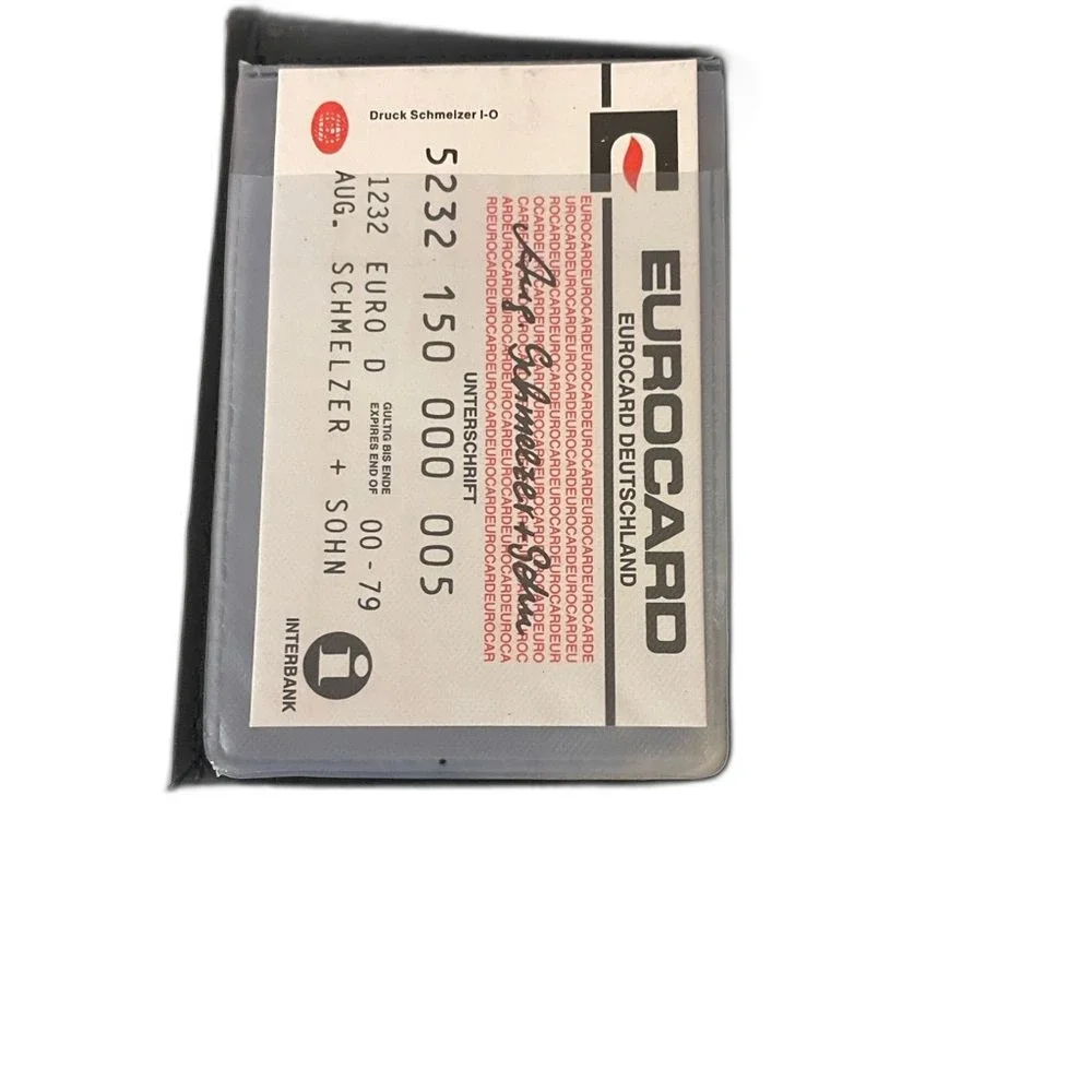 Vtg German Leather Trifold -Rare Eurocard “Deutschland” Credit card insert.